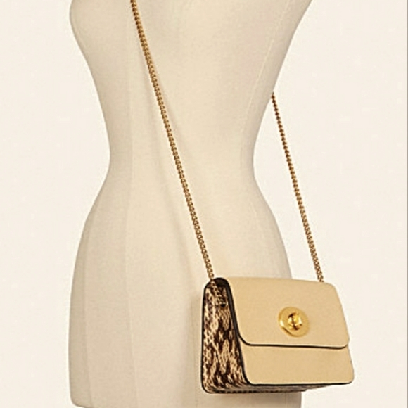 NWT Coach Jennifer Lopez CREAM SNAKESKIN GOLD Crossbody EXTREMLY RARE - Picture 2 of 6